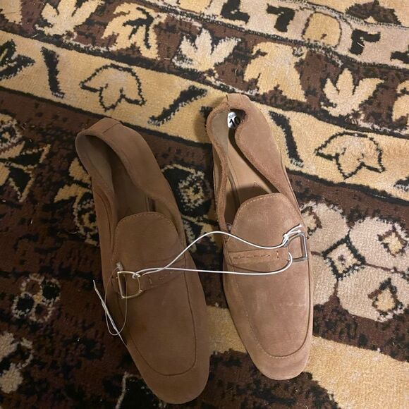 Zara Trafaluc Buckled Tan Suede loafers, size 10 - Picture 2 of 6